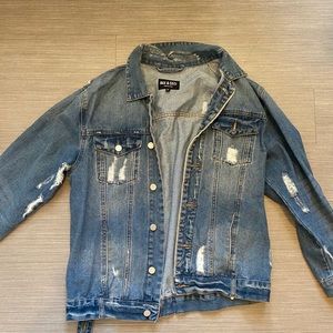 Distressed denim jacket